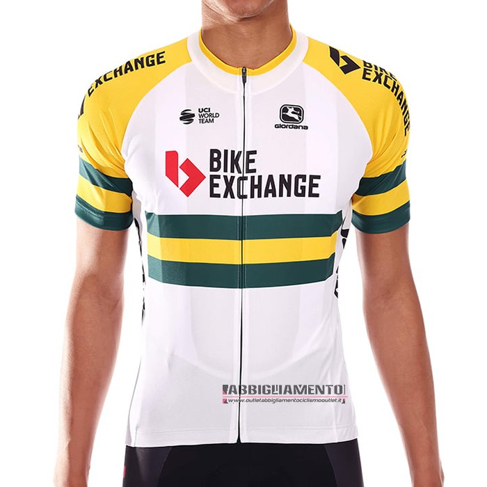 Abbigliamento Bike Exchange Manica Corta e Pantaloncino Con Bretelle 2021 Campione Australia - Clicca l'immagine per chiudere